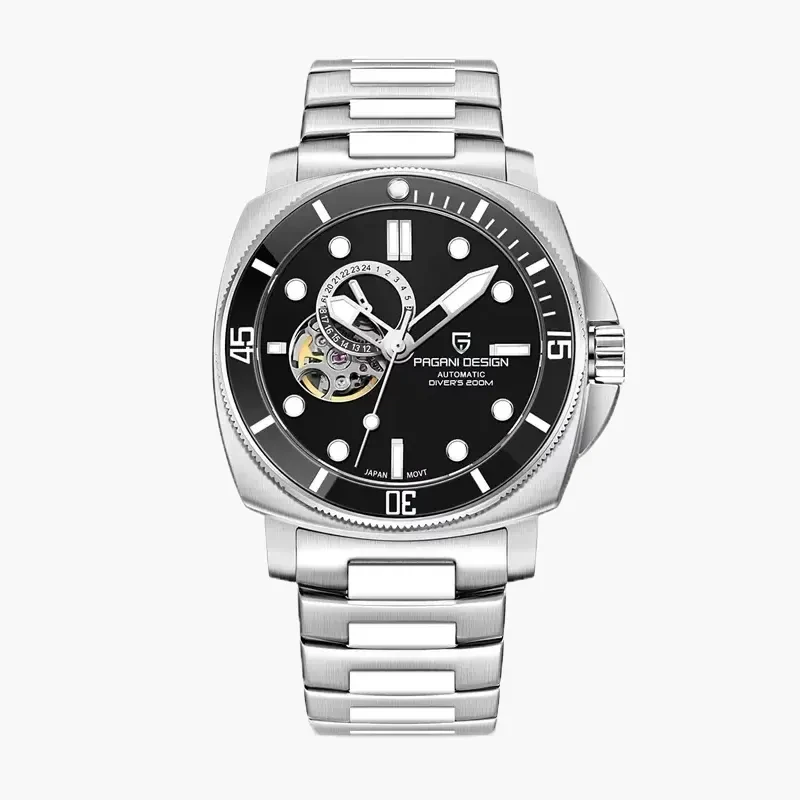 Pagani Design Open Heart Black Automatic Men's Watch-  PD-1736